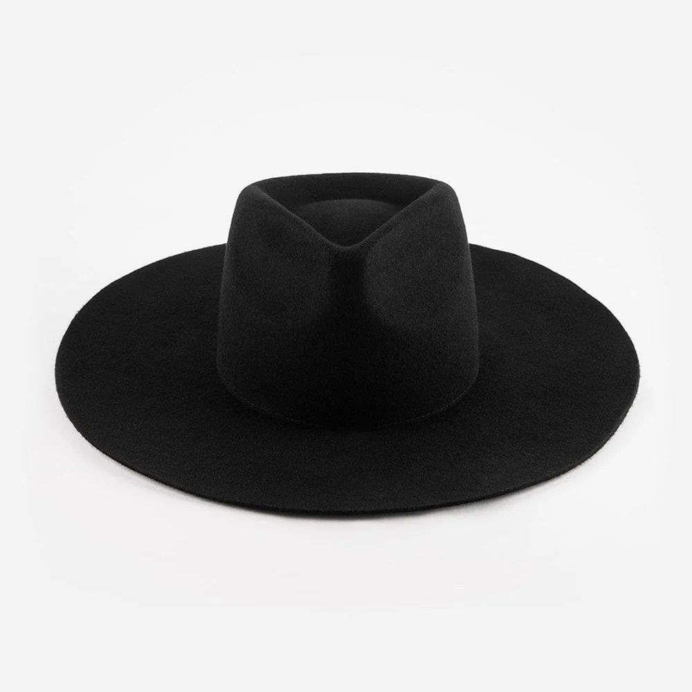 Elegant Black Wide-Brim GIGI PIP Hat
